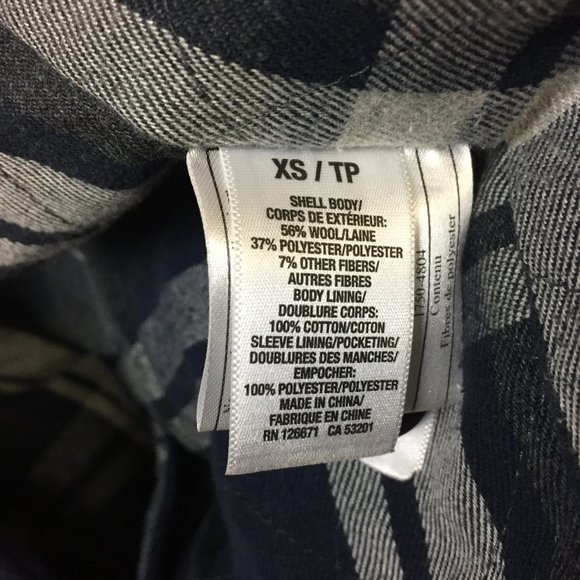 Aeropostale Women's Pea Coat Double Breasted Wool Blend Size XS Navy Blue - Picture 9 of 11